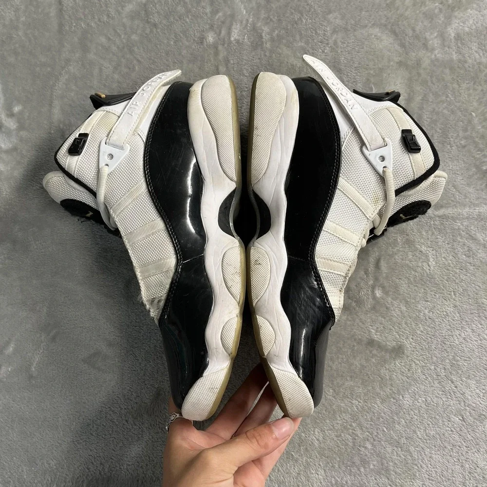 Jordan 6 Rings Shoes Mens Size 8 White Gold Black Basketball Sneakers CW6993-100